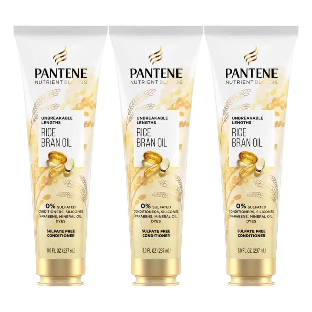 Pantene Nutrient Blends Rice Bran Oil Sulfate Free Conditioner 8 Fl Oz (Pack of 3)
