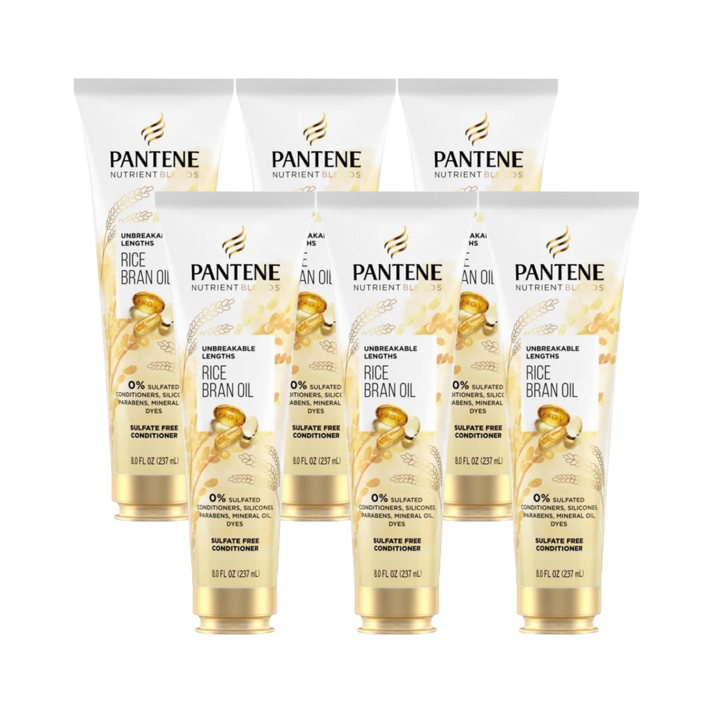 Pantene Nutrient Blends Rice Bran Oil Sulfate Free Conditioner 8 Fl Oz (Pack of 6)