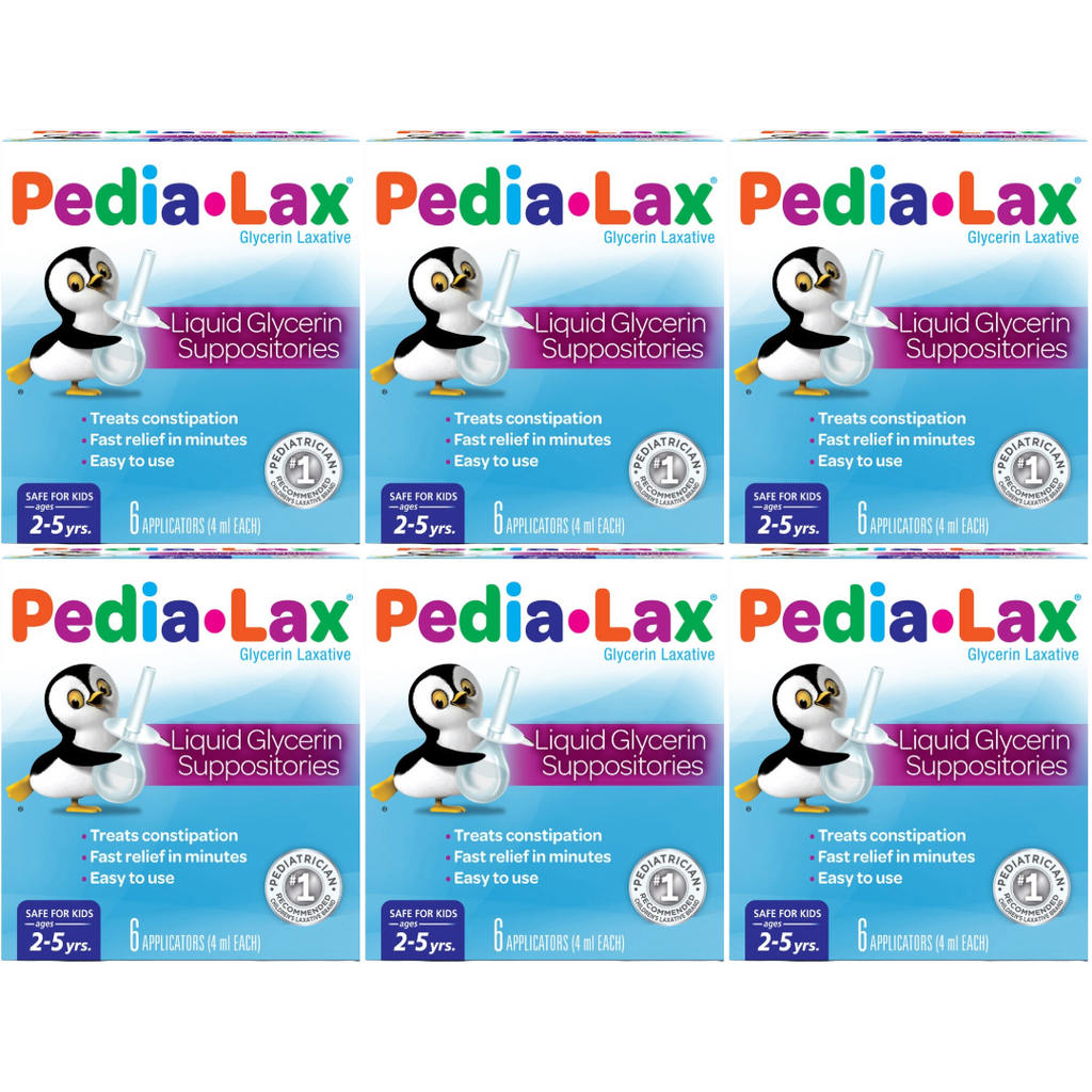 Pedia-Lax Liquid Glycerin Suppositories, 6 Count (Pack of 6)