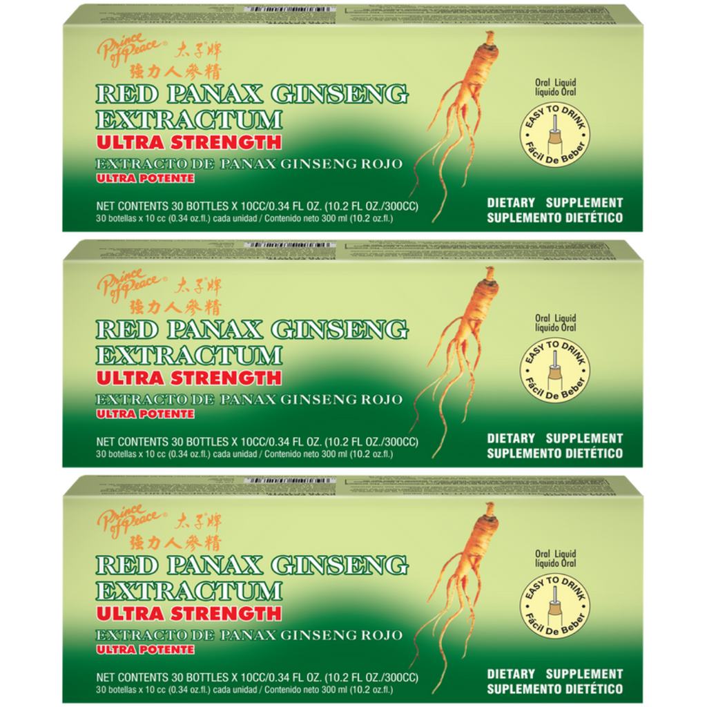 Prince of Peace Ultra Red Panax Ginseng Extractum, 10x10cc (Pack of 3)