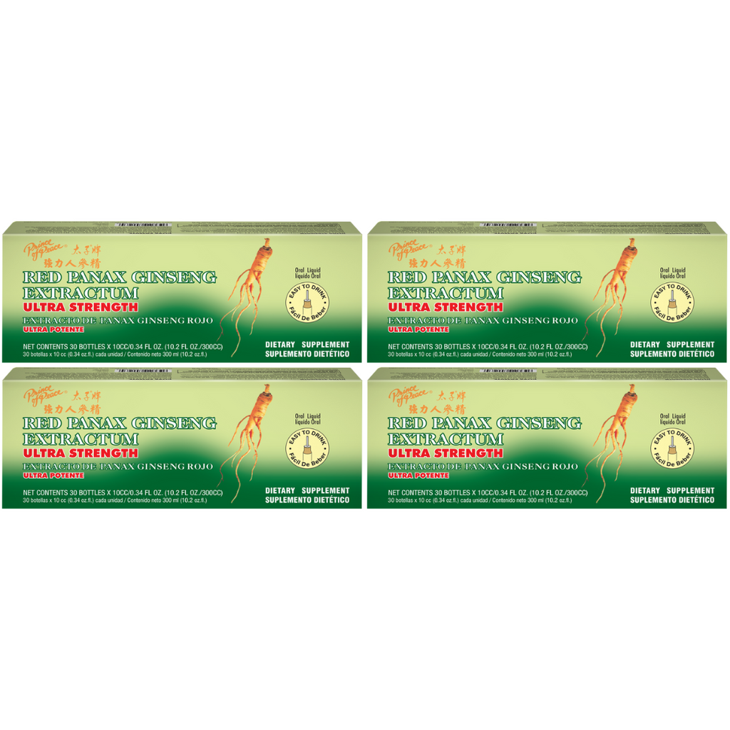 Prince of Peace Ultra Red Panax Ginseng Extractum, 10x10cc (Pack of 4)
