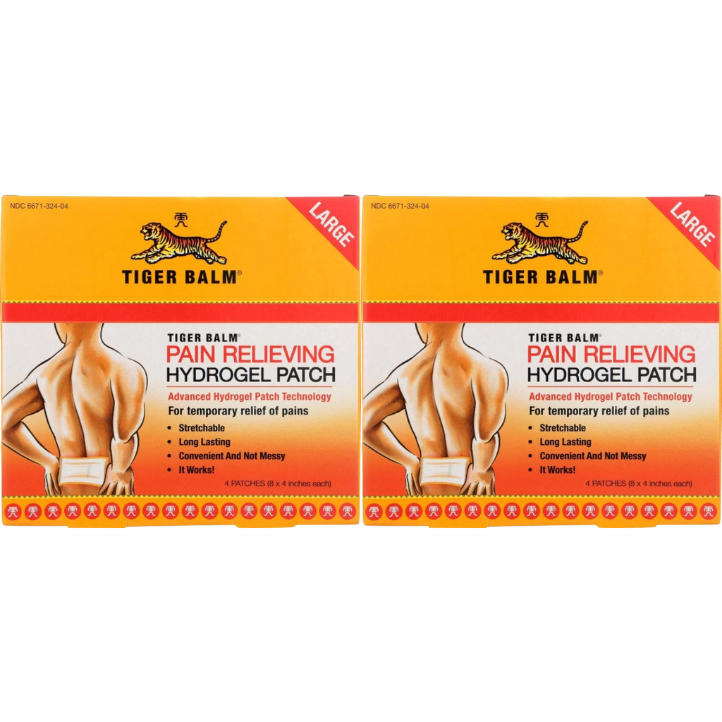 Tiger Balm Pain Relieving Patch, Large, 4 Count (Pack of 2)