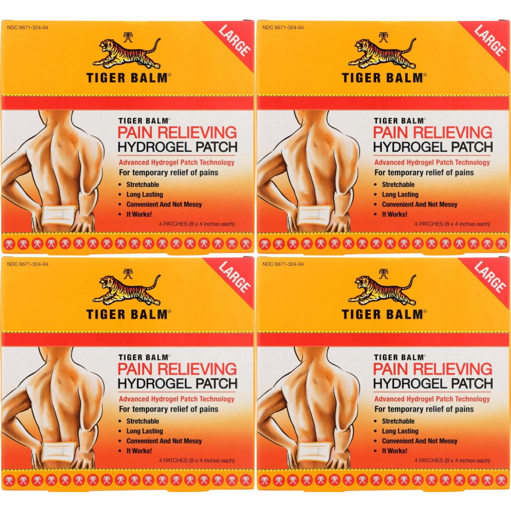 Tiger Balm Pain Relieving Patch, Large, 4 Count (Pack of 4)