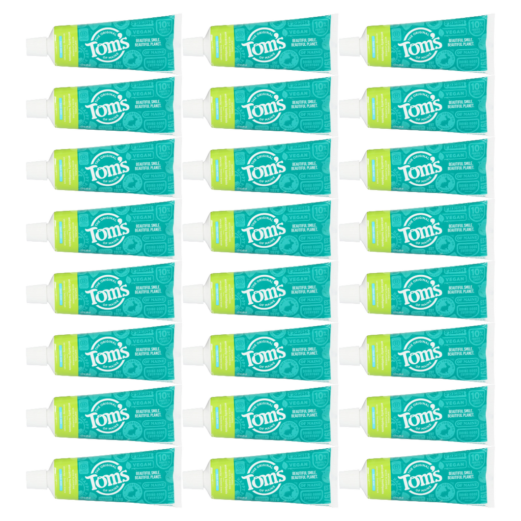 Tom's of Maine Fluoride Fresh Mint Toothpaste, Travel Size 3 Oz (Pack of 24)