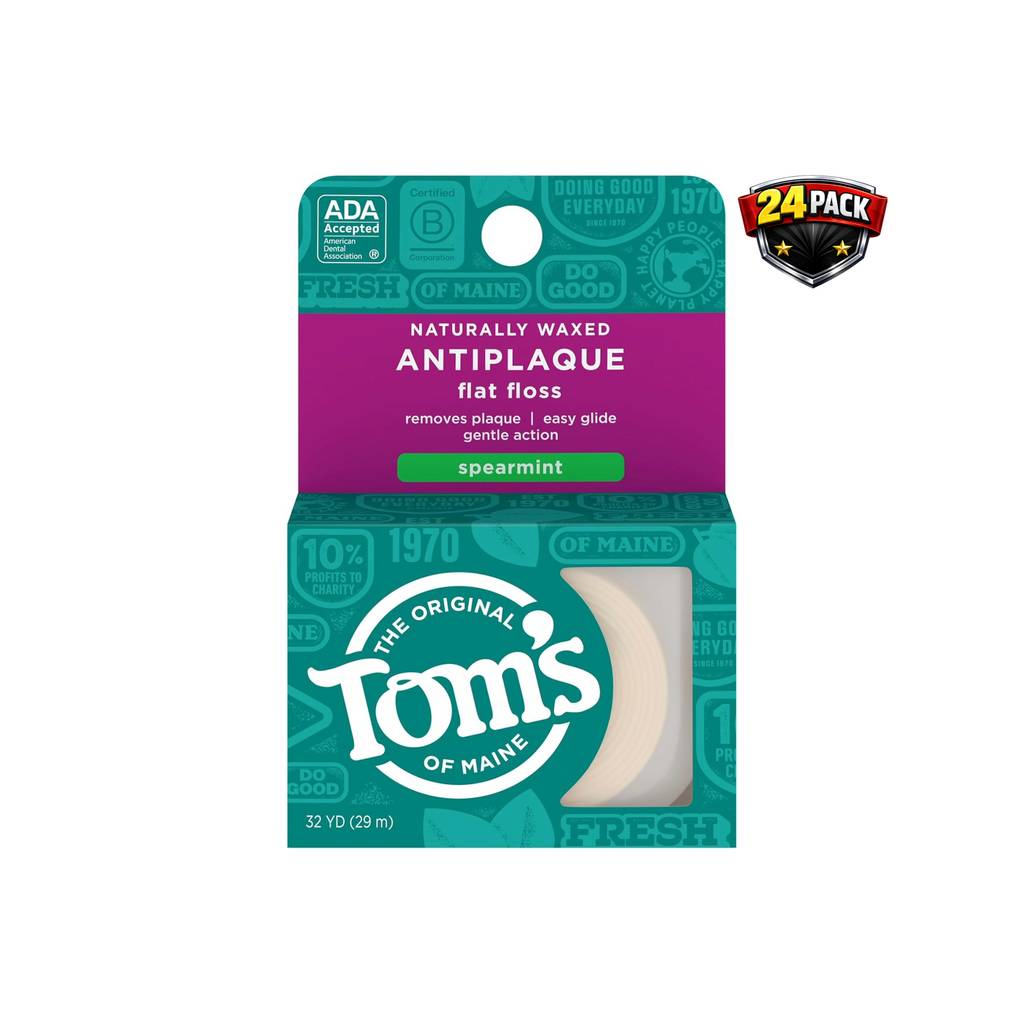 Tom's of Maine Spearment Flat Floss, 32 Yards (Pack of 24)