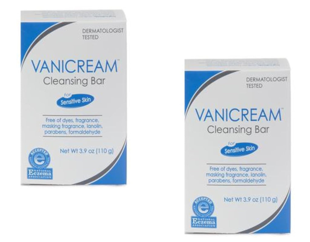 Vanicream Cleansing Bar for Sensitive Skin, 3.9 Oz (Pack of 2)
