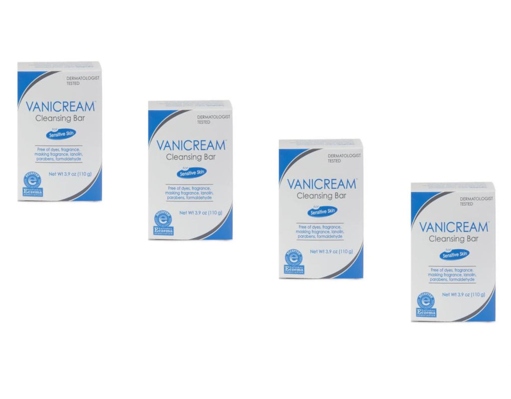 Vanicream Cleansing Bar for Sensitive Skin, 3.9 Oz (Pack of 4)