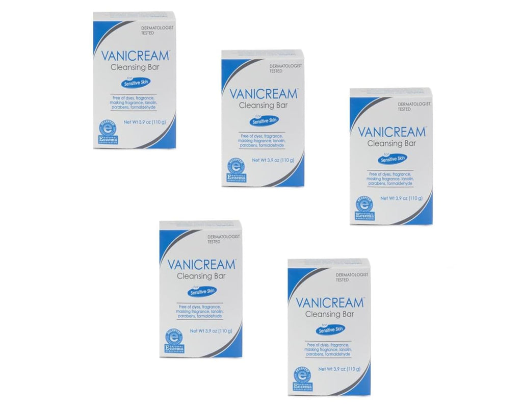 Vanicream Cleansing Bar for Sensitive Skin, 3.9 Oz (Pack of 5)