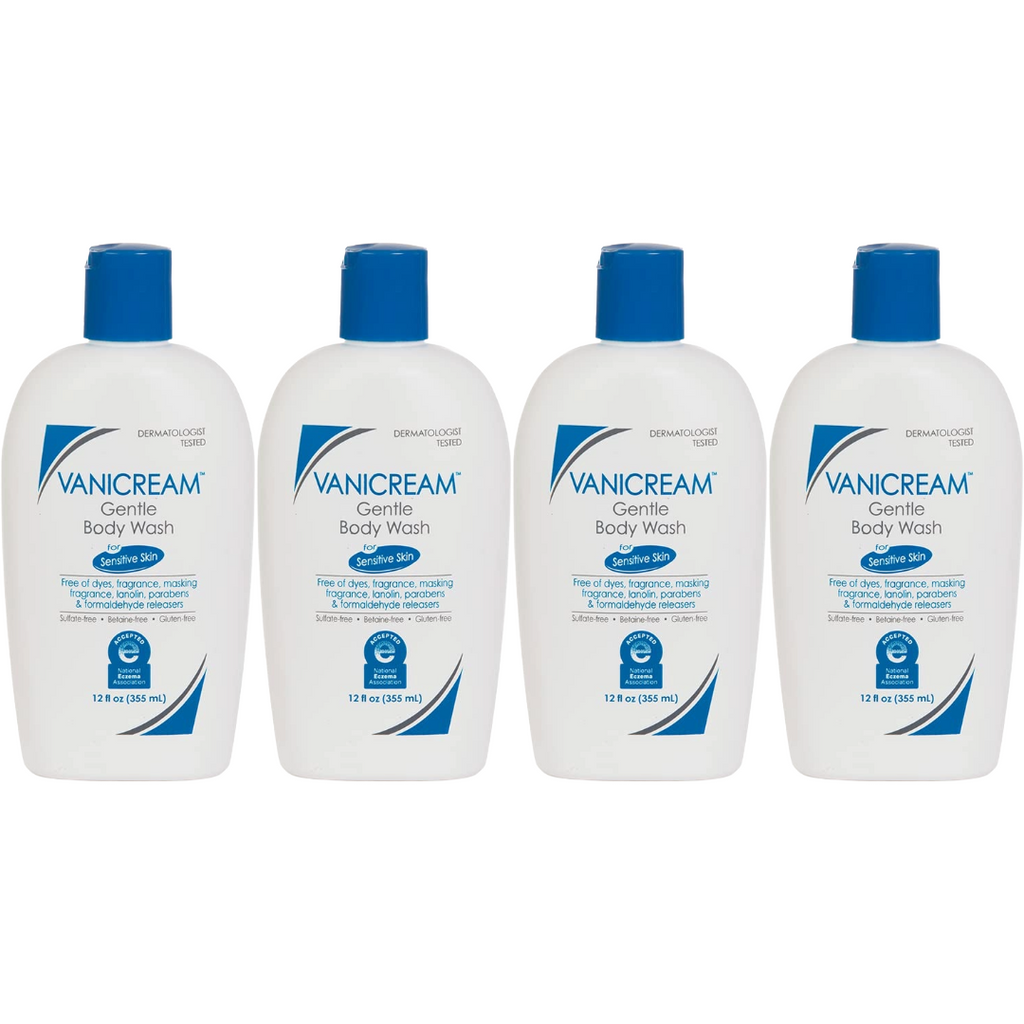 Vanicream Gentle Body Wash, 12 Ounce (Pack of 4)