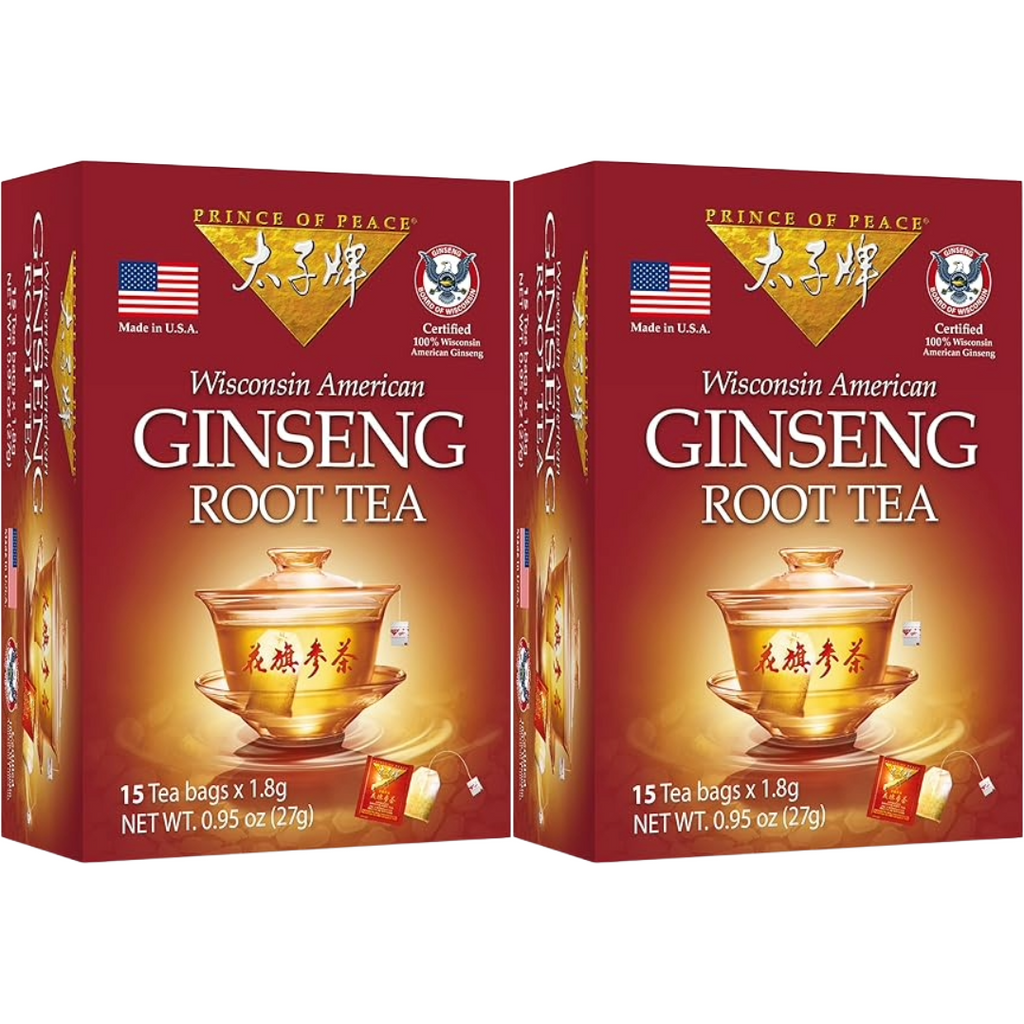 Prince Of Peace American Wisconsin Ginseng Root Tea, 15 Count (Pack of 2)