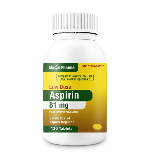 Akron Low Dose Aspirin EC 81mg, 120 Count