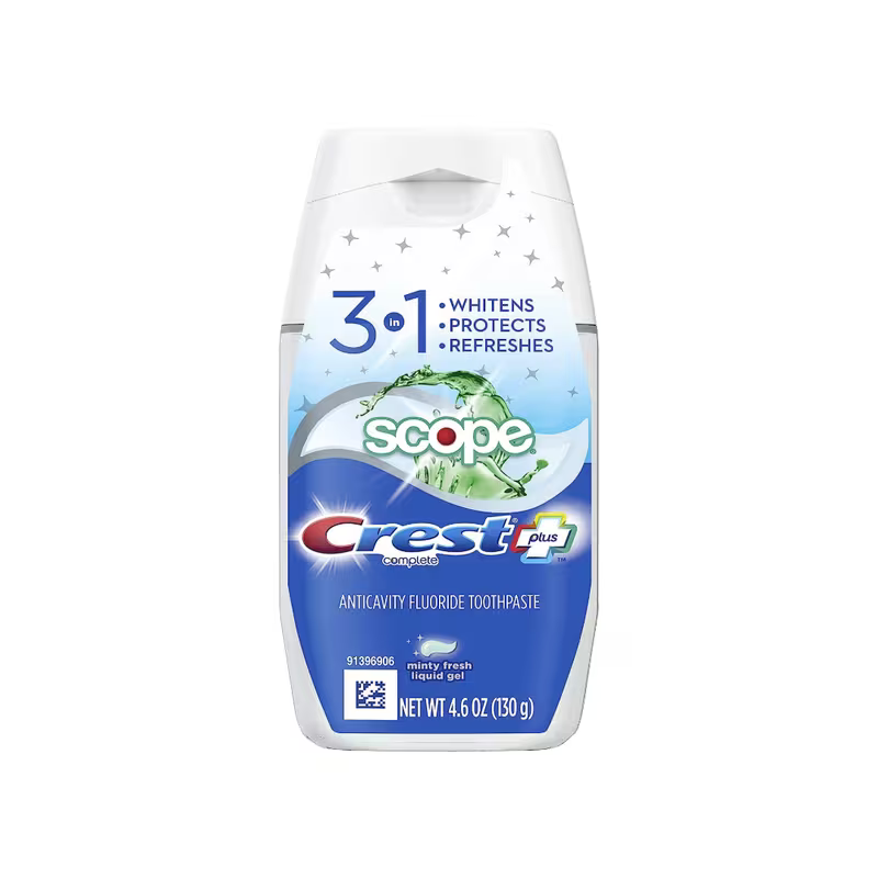 Crest Complete Plus Scope 3-in-1 Teeth Whitening Liquid Gel Toothpaste 4.6 Ounce (Pack of 1)