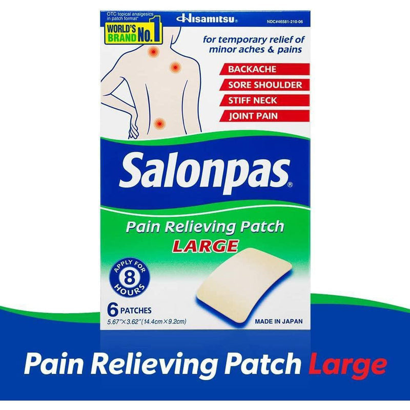 Salonpas Pain Relieving Patches, Large, 6 Count