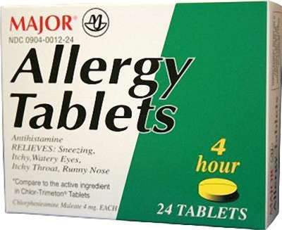 Major Allergy Tablets, Chlorpheniramine Maleate 4mg, 24 Count*