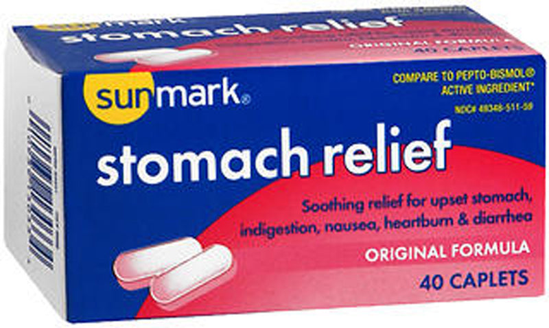 Sunmark Stomach Relief Caplets, 40 Count