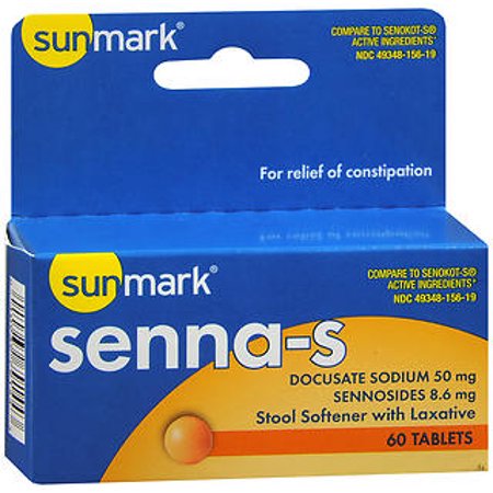 Sunmark Senna-S Stool Softener with Laxative Tablets, 60 ct