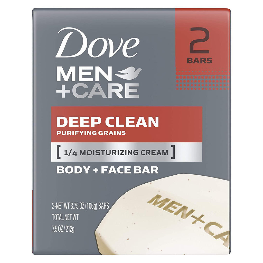 Dove Men+Care Body & Face Bar, Deep Clean 4.25 oz 2 Bars