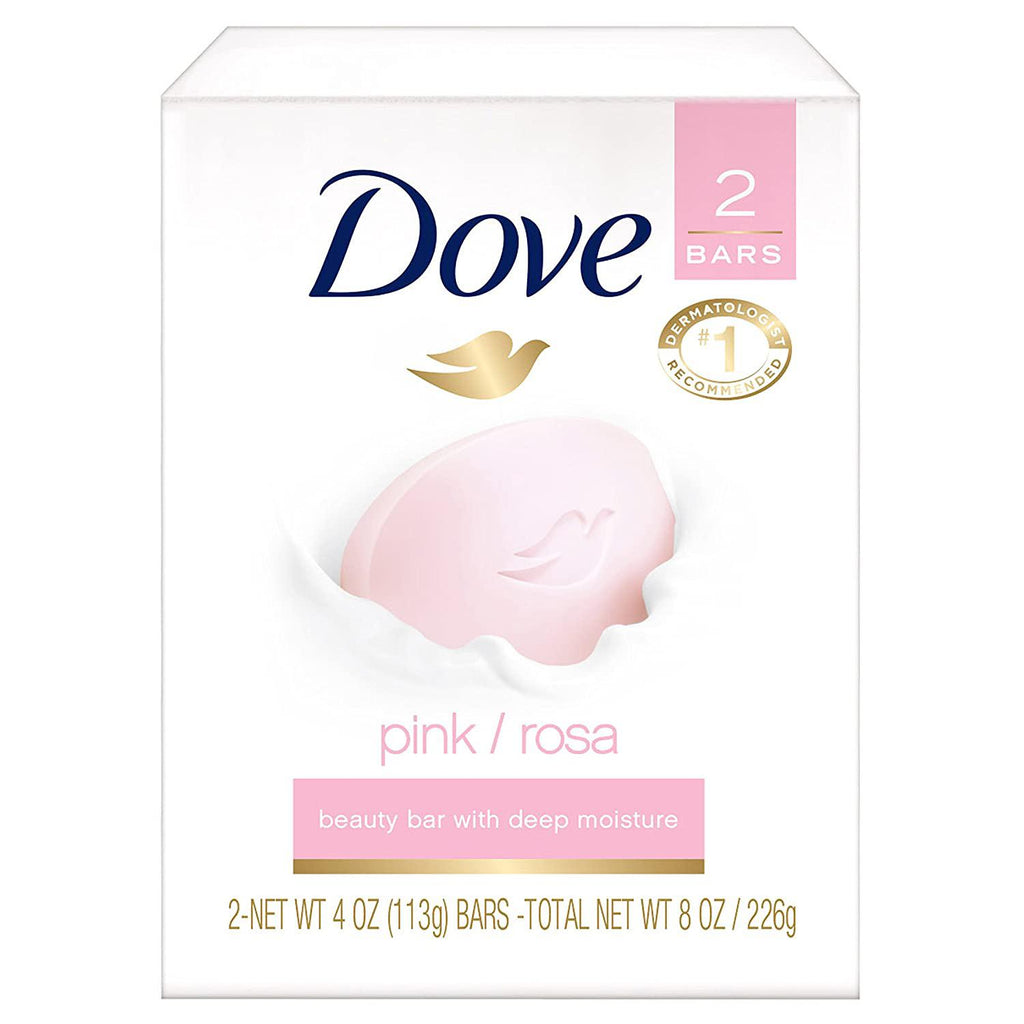 Dove Beauty Bar, Pink 4 oz, 2 Bar