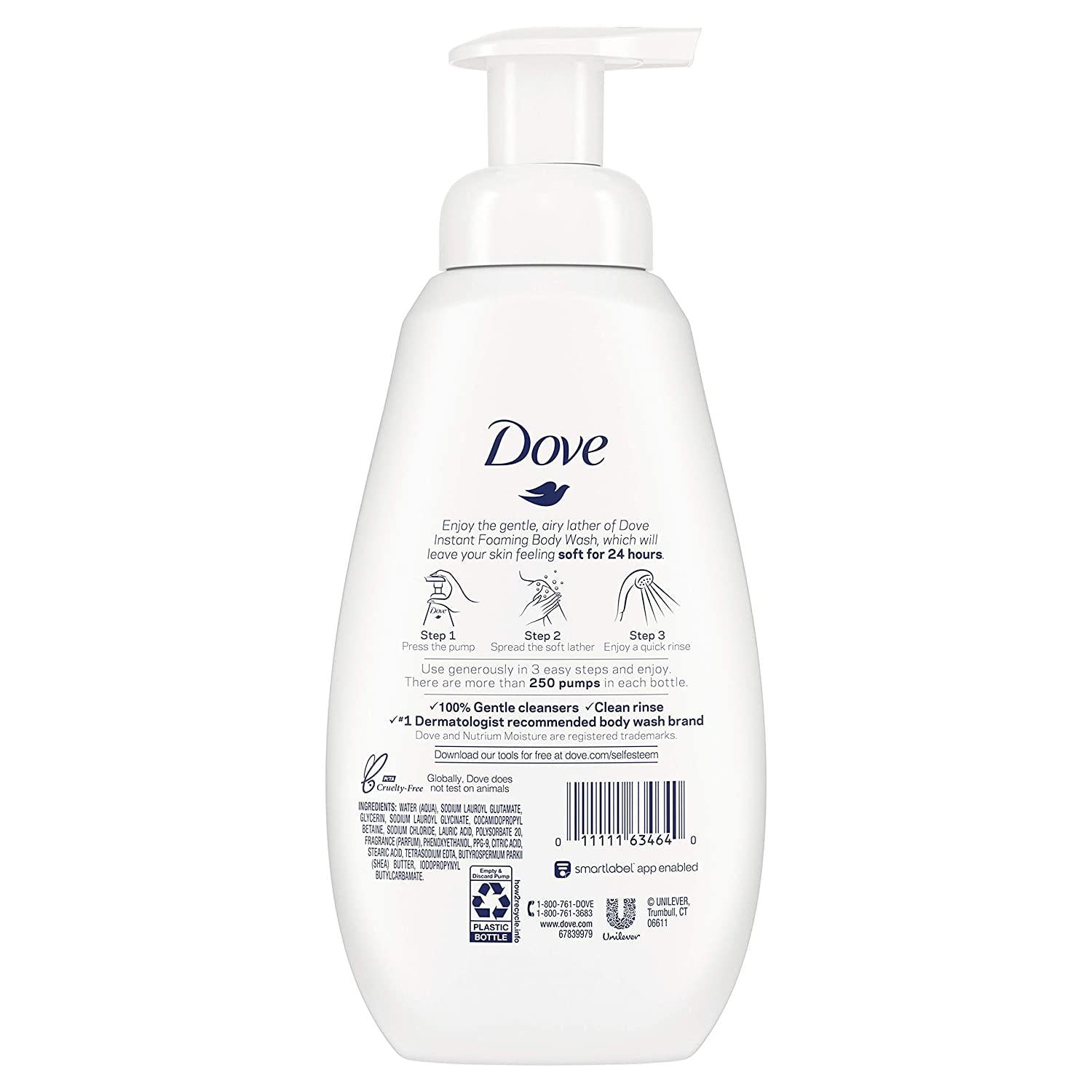 Dove Shower Foam, Shea Butter with Warm Vanilla, 13.5 Fl oz Silver