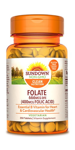 Sundown Folate Tablets, 400mcg Folic Acid, 350 Tablets*