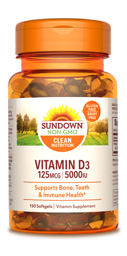 Sundown Vitamin D3 Softgels, 5000 IU, 150 Count