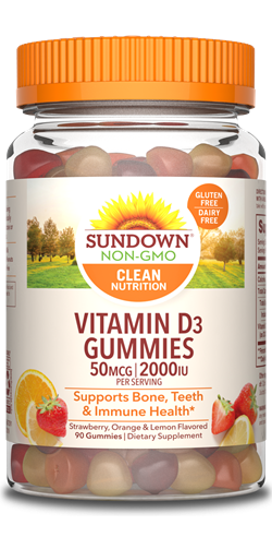 Sundown Vitamin D3 Gummies, 2000 IU, 90 Count UPC 030768534912