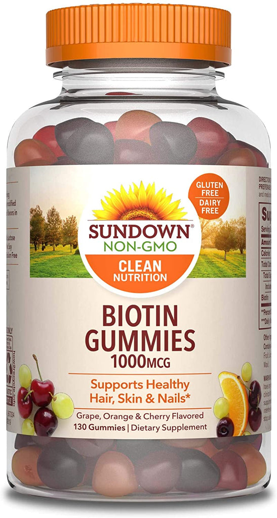 Sundown Biotin Gummies, 1000mcg, 130 Count