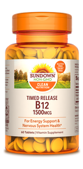 Sundown Vitamin B12 Timed Release Tablets, 1500mcg, 60 Count