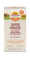 Sundown Super Snooze Melatonin Capsules, 5mg, 90 Count