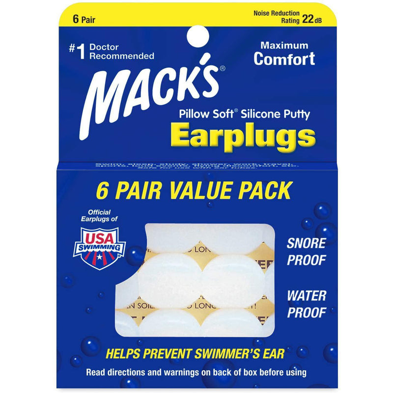 Mack's Pillow Soft Earplugs 6 Pairs- VALUE PACK
