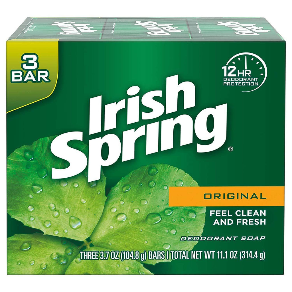 Irish Spring Original, Deodorant Bar Soap, 3.7 oz, 3 Bar