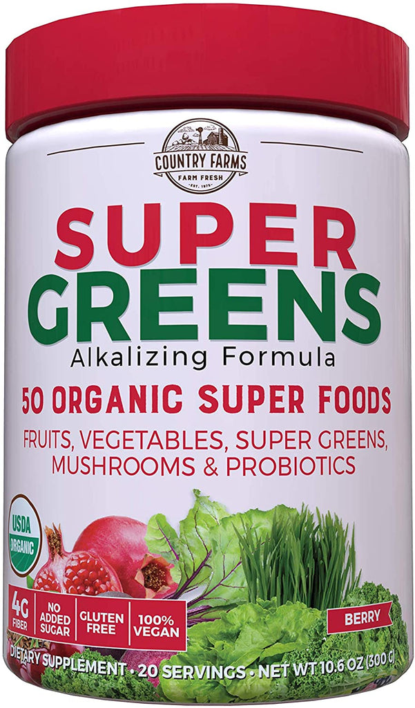 Country Farms Super Green Drink, Berry Flavor, 10.6 Ounce