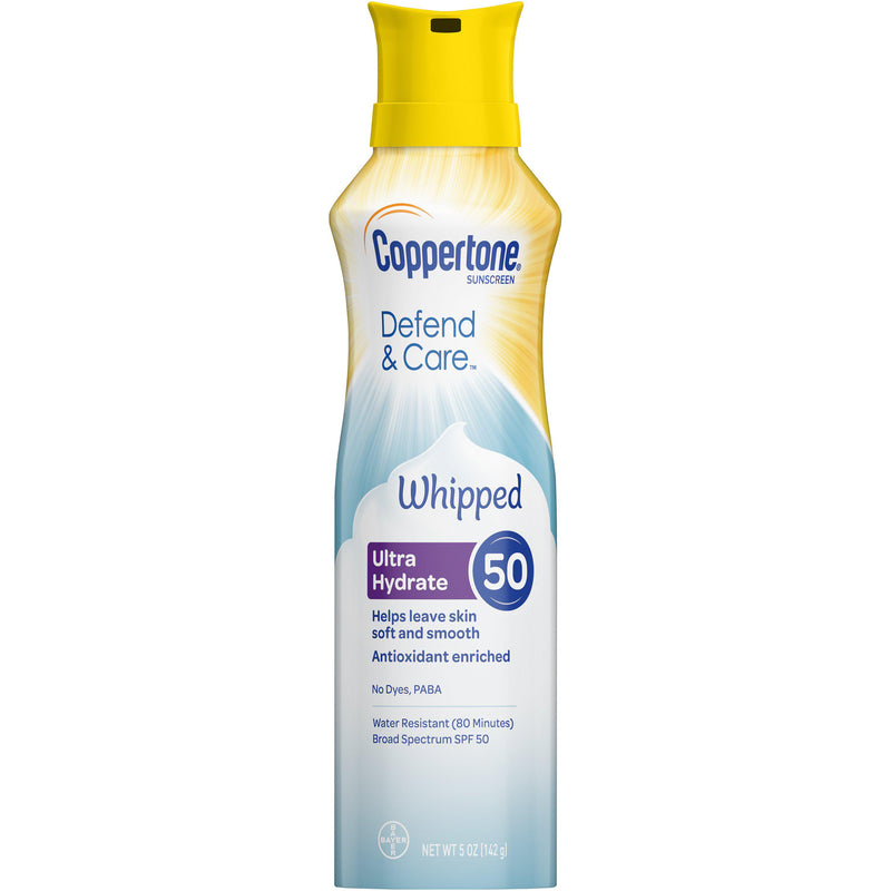 Coppertone Defend & Care Sunscreen Whipped Lotion SPF 50, 5 oz
