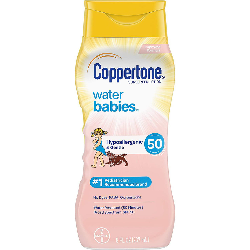 Coppertone WaterBABIES Sunscreen Lotion SPF 50, 8 Fl oz