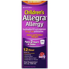 Allegra Children's Allergy Oral Suspension, Berry Flavor, 4 fl oz.