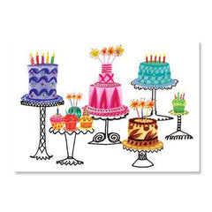 PAPYRUS Happy Birthday - cakes with gems on stands