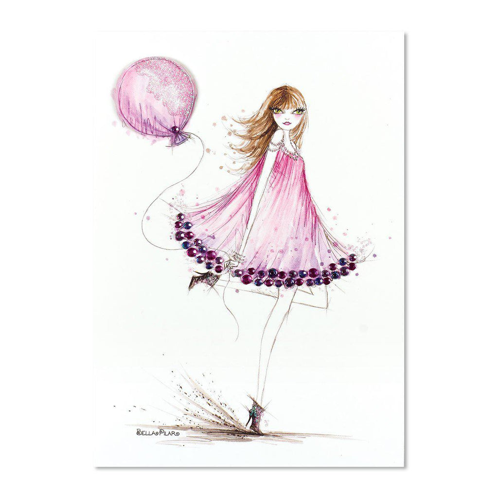 PAPYRUS  Happy Birthday - fashion girl with balloon