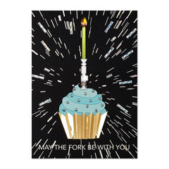 PAPYRUS  Happy Birthday - lightsaber cupcake