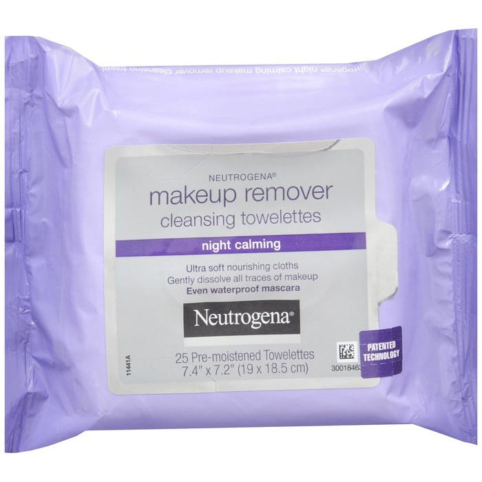 Neutrogena Makeup Remover Cleansing Towelettes Night Calming, 25 Count
