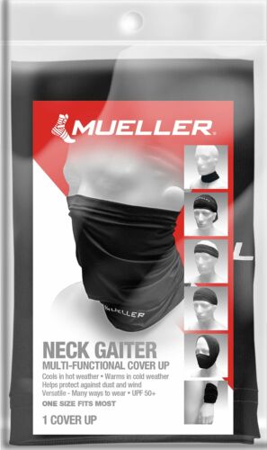 Mueller Neck Gaiter, Multi-Functional Cover Up, Black, 1 Size Fits Most