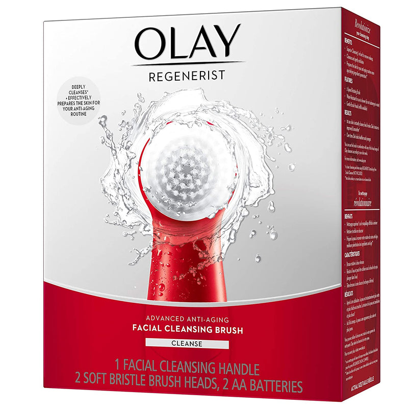 Olay Regenerist Facial Cleansing Brush , Face Exfoliator with 2 Brush Heads
