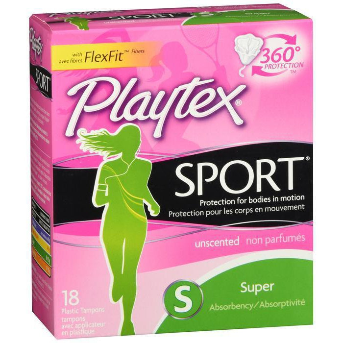 Playtex Tampon Sport Super Unscented 18 Ct