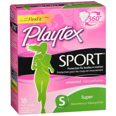 Playtex Tampon Sport Super Unscented 18 Ct