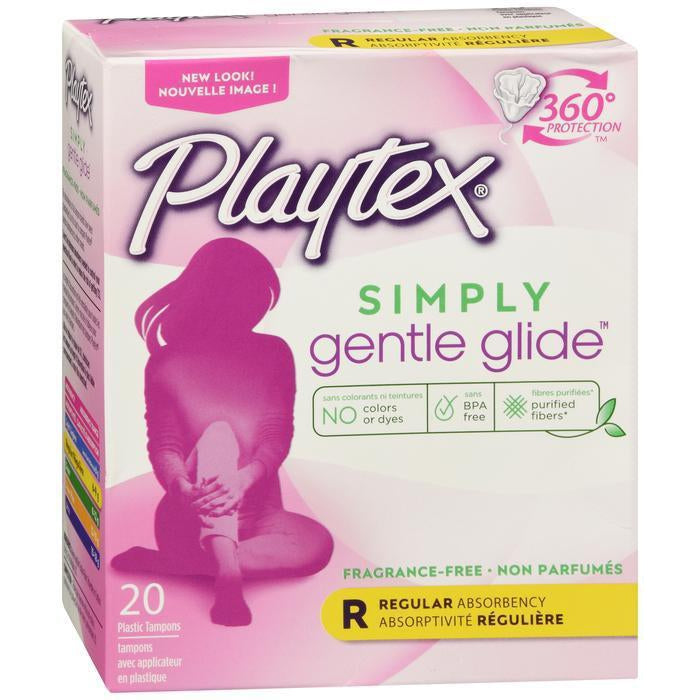 Playtex Simply Gentle Glide Tampons, Unscented, Regular, 20 CT