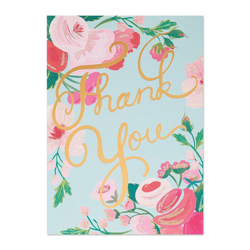 PAPYRUS Thank You - thank you with floral cluster