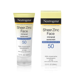 Neutrogena Sheer Zinc Dry-Touch Face Sunscreen with SPF 50, 2 Fl. oz