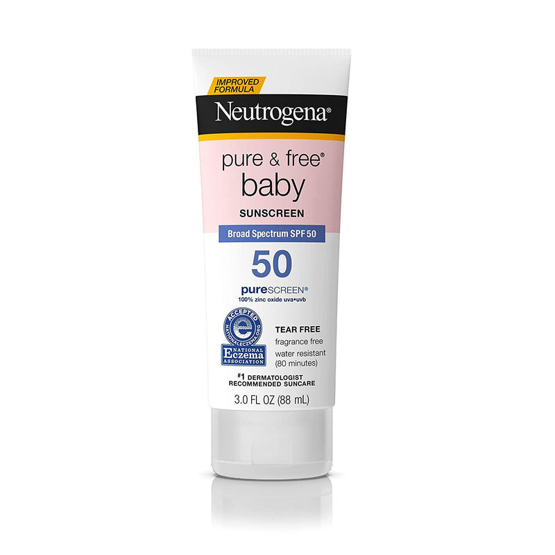 Neutrogena Pure & Free Baby Mineral Sunscreen with SPF 50, 3 Fl. oz