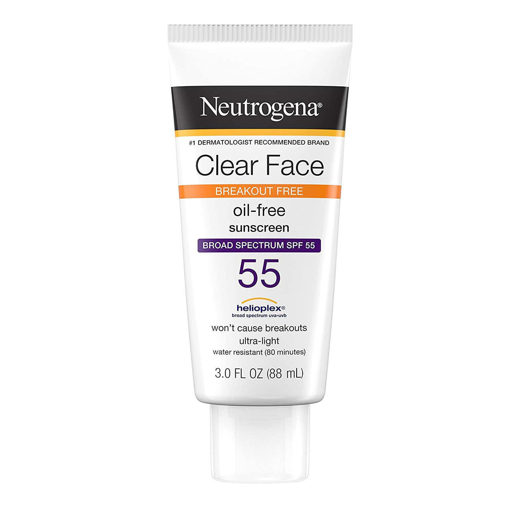 Neutrogena Clear Face Break-Out Free Liquid-Lotion Sunscreen SPF 55 3 Fl oz