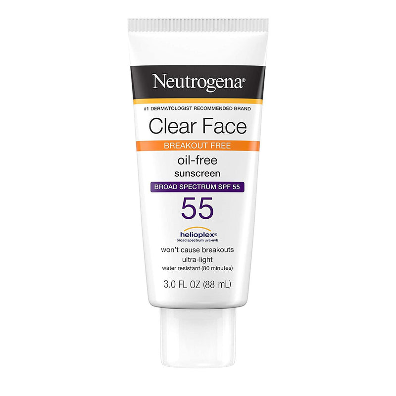 Neutrogena Clear Face Break-Out Free Liquid-Lotion Sunscreen SPF 55 3 Fl oz