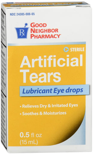 GNP Artificial Tears Lubricant Eye Drops, 15 mL
